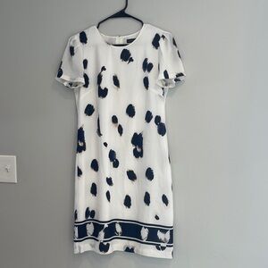 Banana Republic Navy and White Patterned Mini Dress Size 4